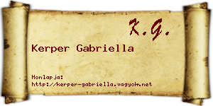 Kerper Gabriella névjegykártya